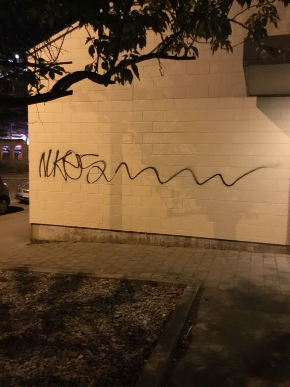 The photograph attached to this graffiti report
