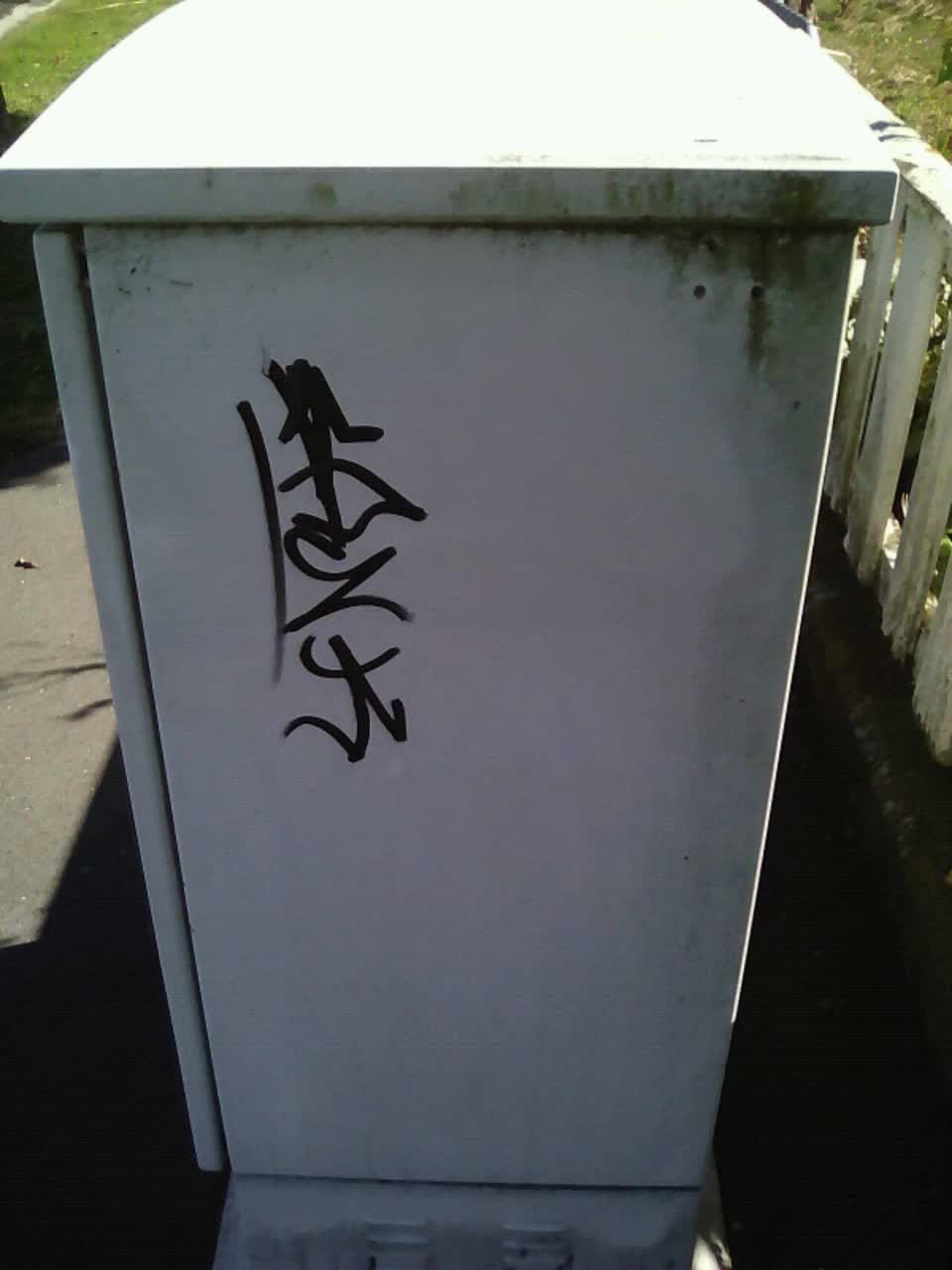 The photograph attached to this graffiti report