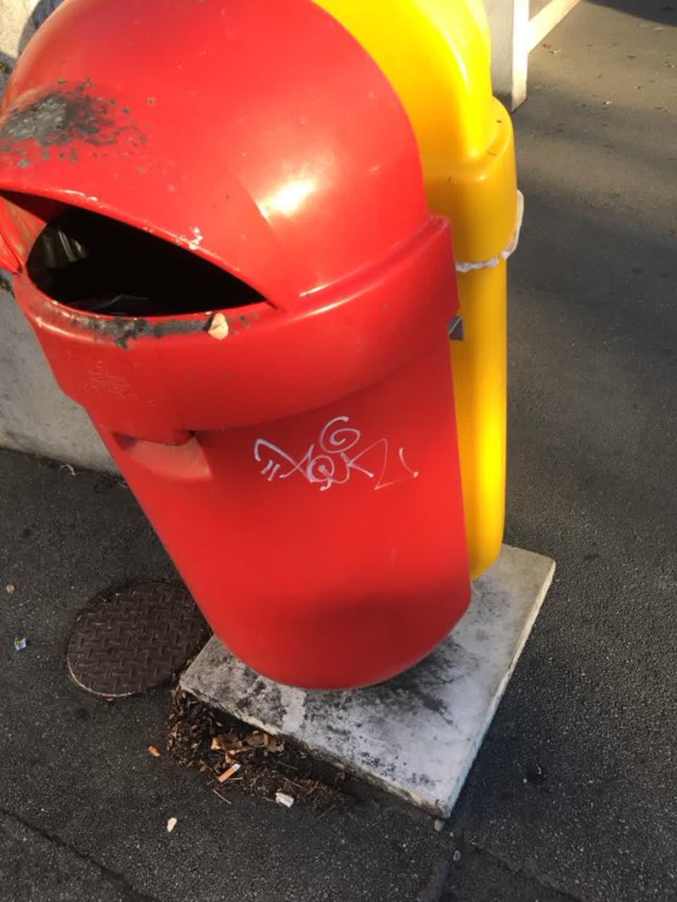 The photograph attached to this graffiti report