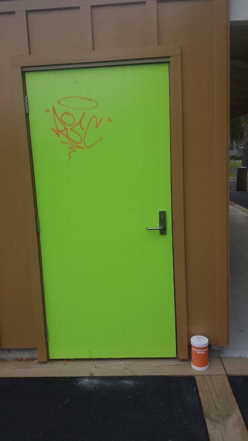 The photograph attached to this graffiti report
