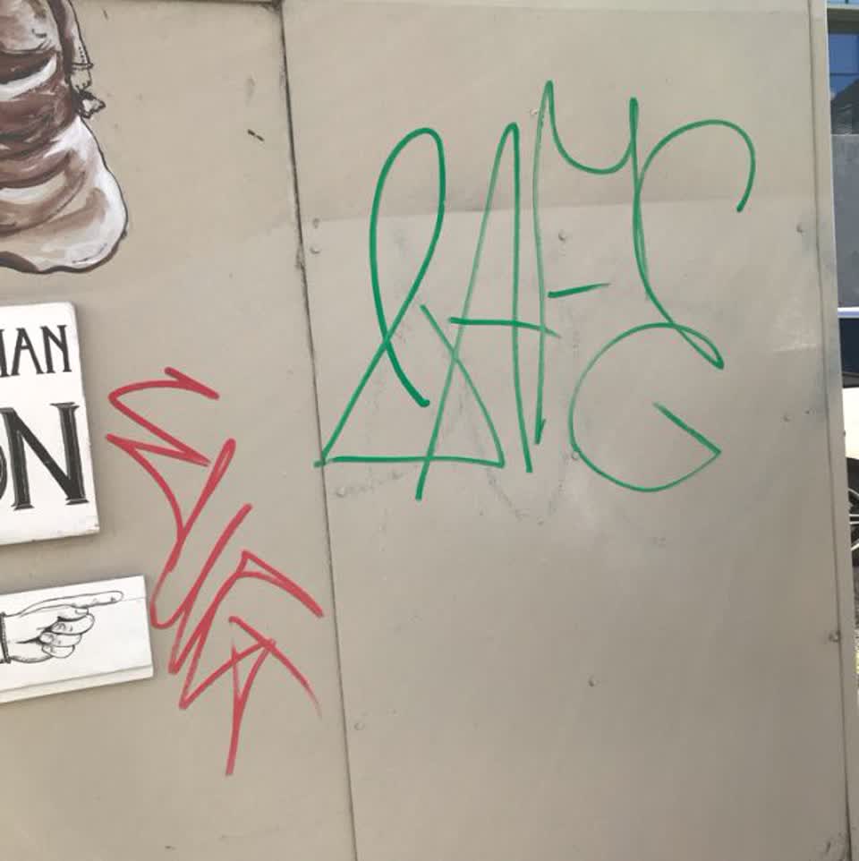 The photograph attached to this graffiti report
