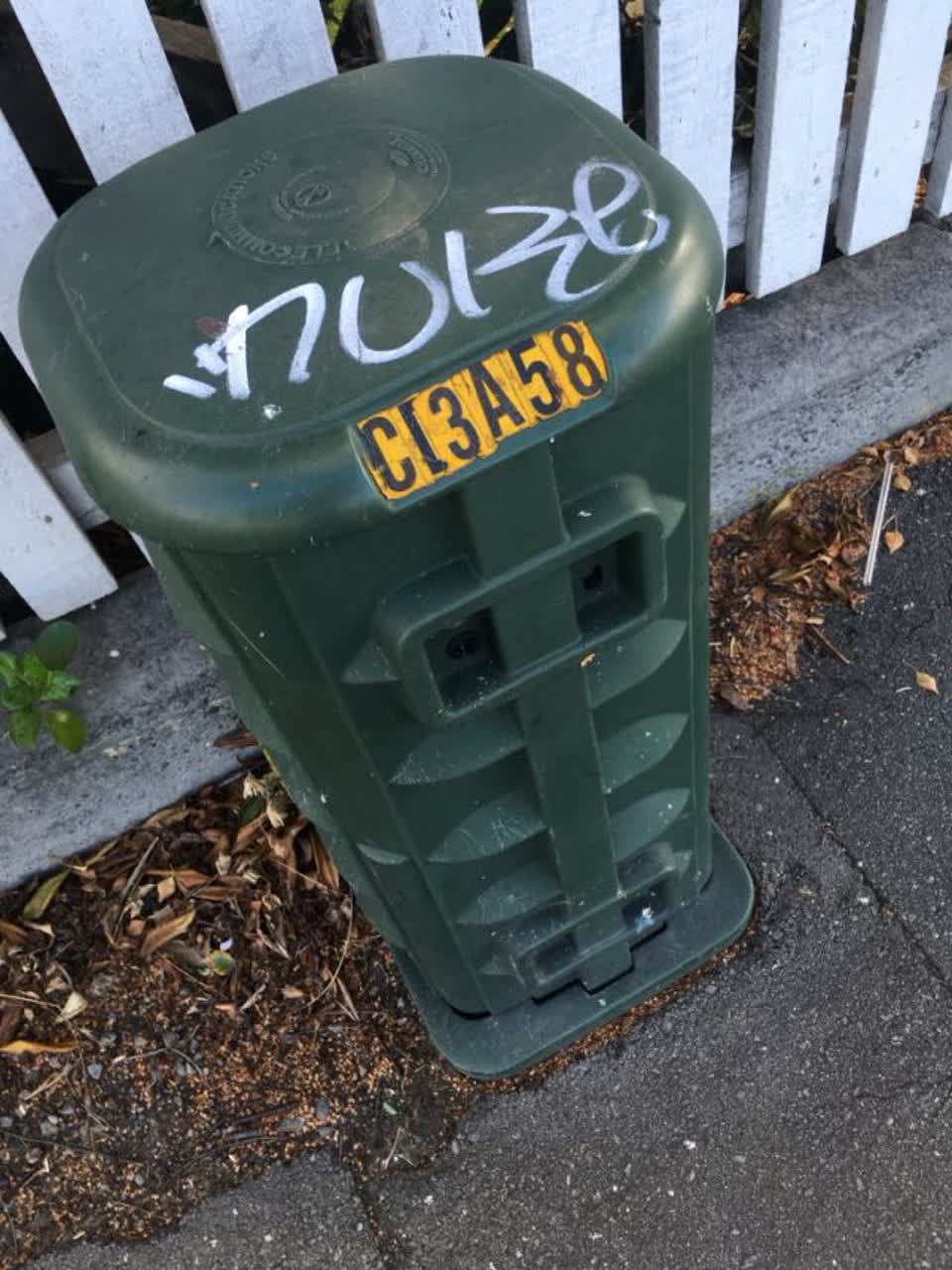 The photograph attached to this graffiti report