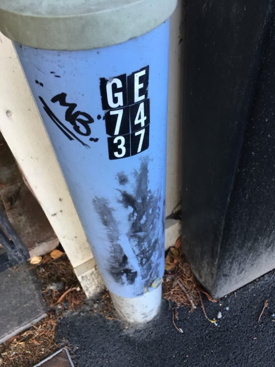 The photograph attached to this graffiti report