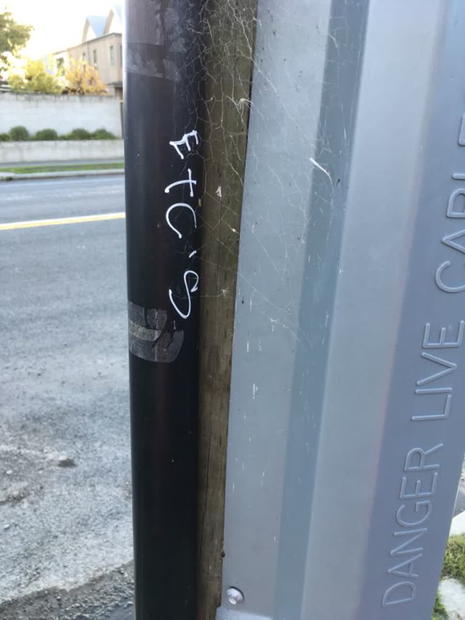 The photograph attached to this graffiti report