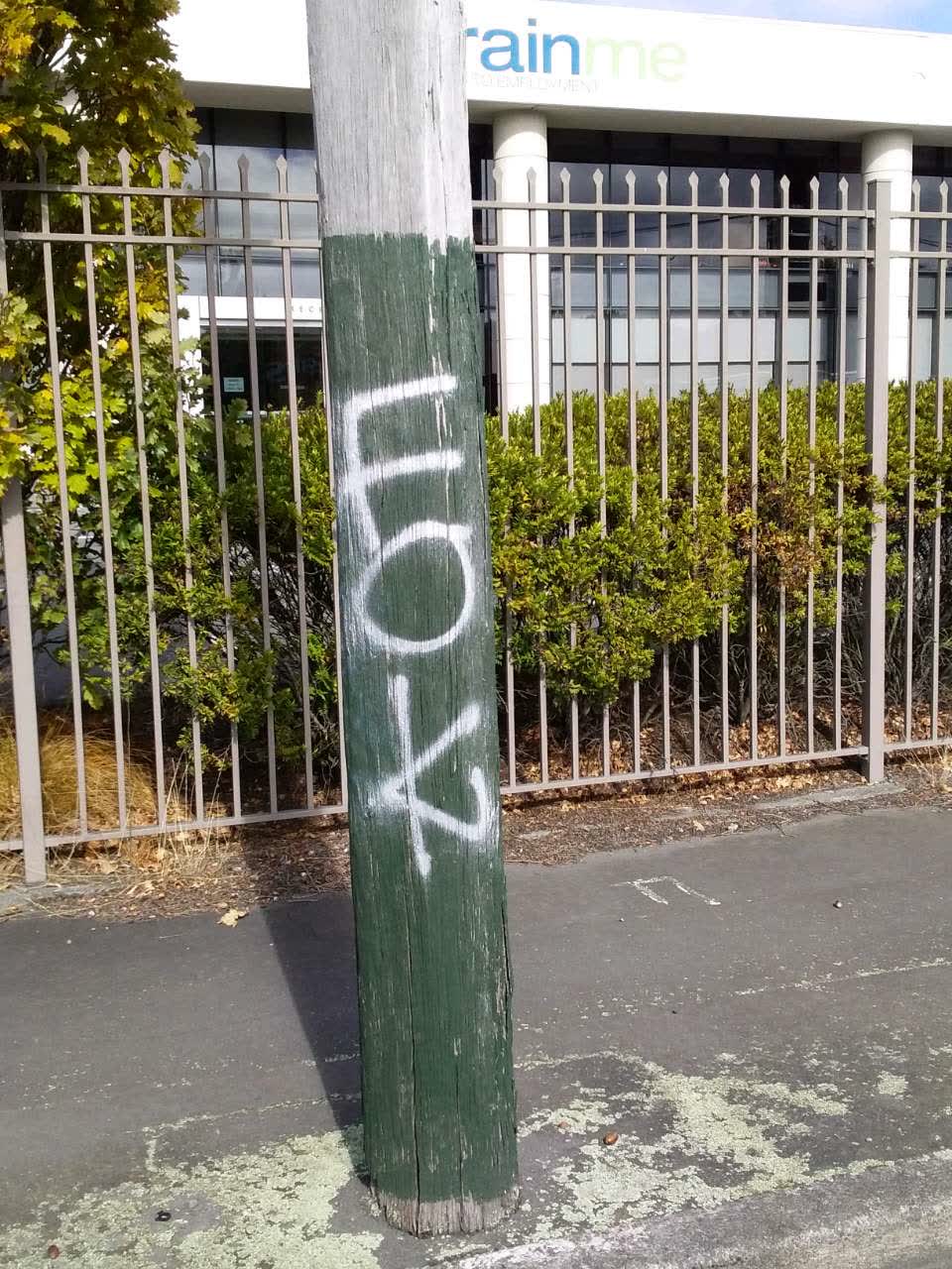 The photograph attached to this graffiti report