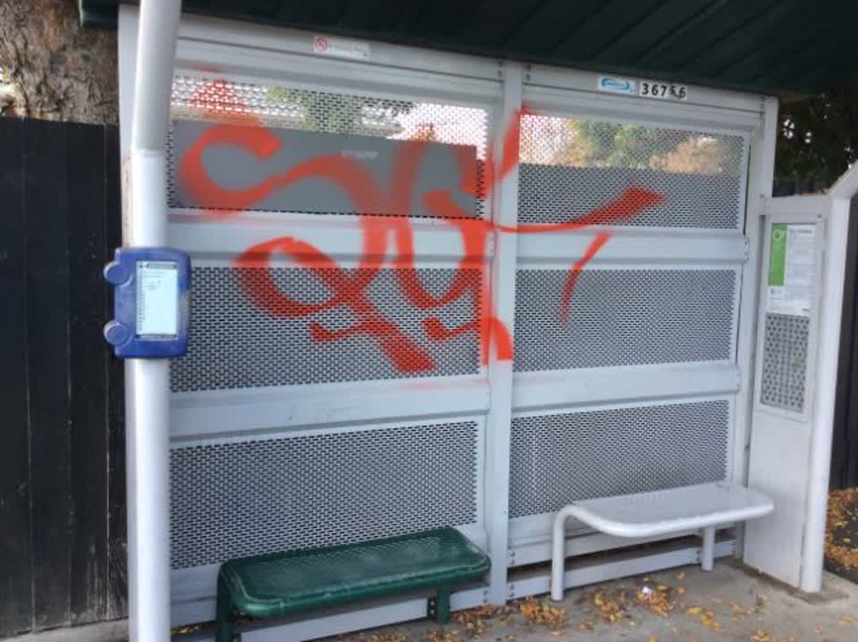 The photograph attached to this graffiti report