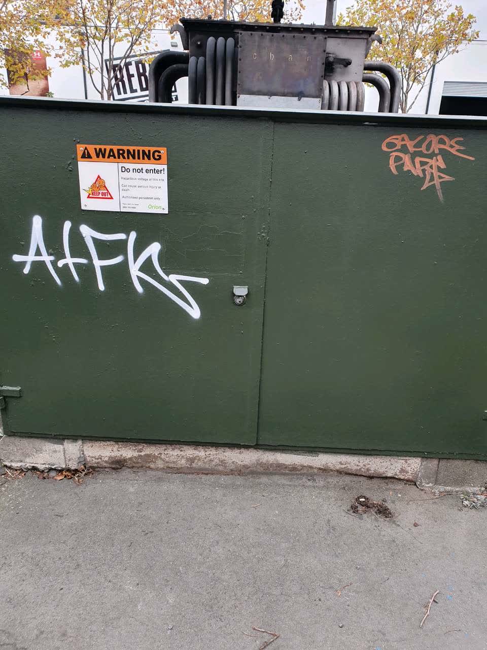 The photograph attached to this graffiti report