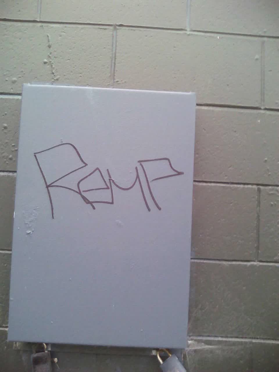 The photograph attached to this graffiti report