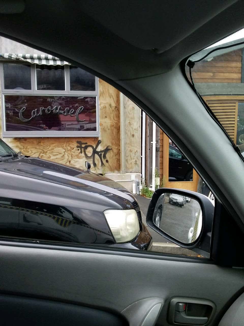 The photograph attached to this graffiti report