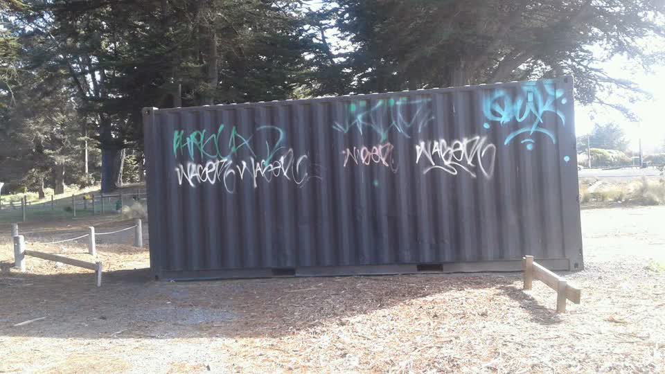 The photograph attached to this graffiti report