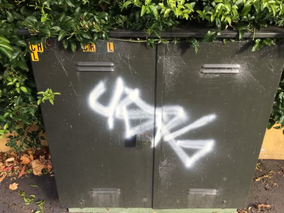 The photograph attached to this graffiti report