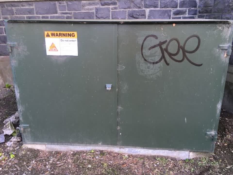 The photograph attached to this graffiti report