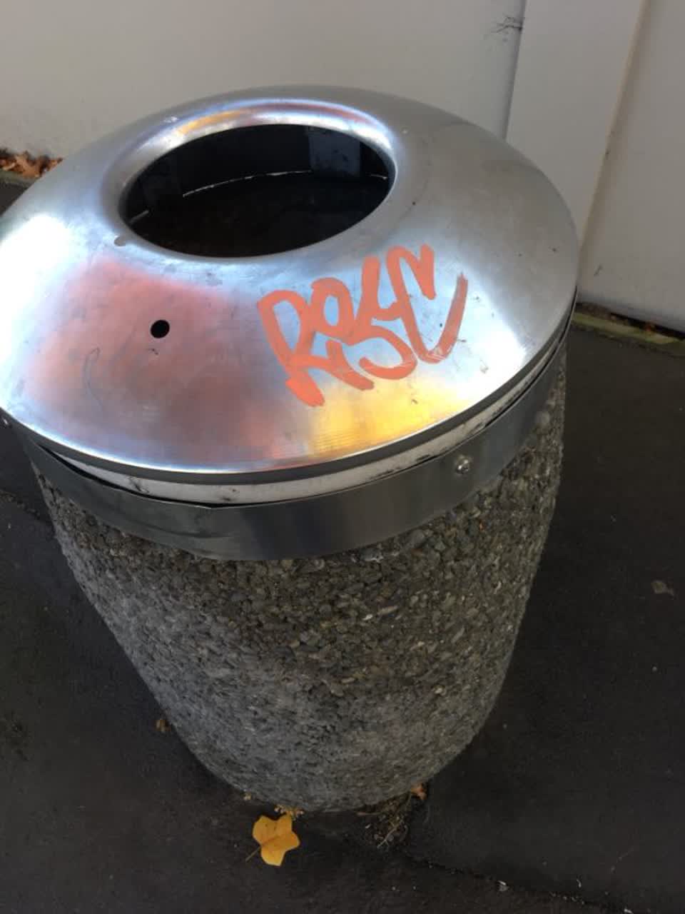 The photograph attached to this graffiti report