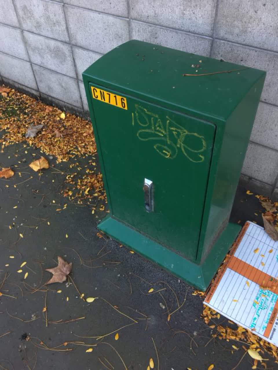 The photograph attached to this graffiti report