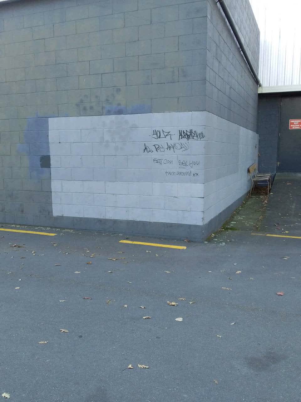 The photograph attached to this graffiti report