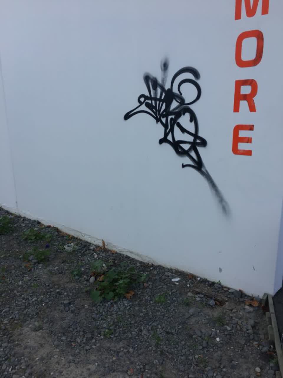 The photograph attached to this graffiti report