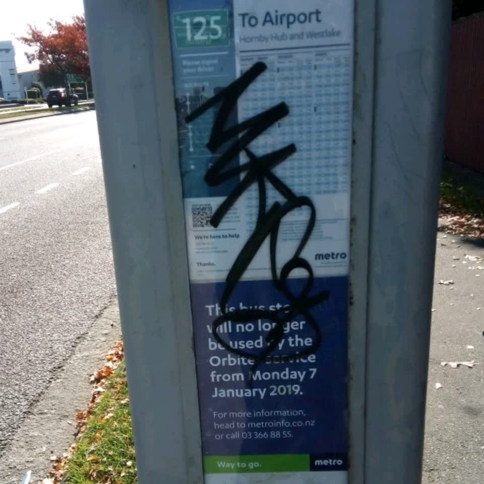 The photograph attached to this graffiti report