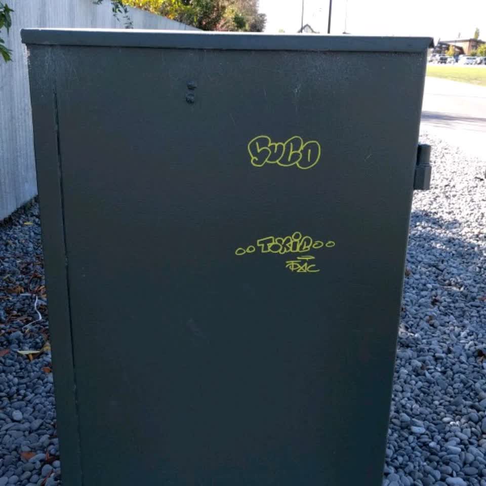The photograph attached to this graffiti report
