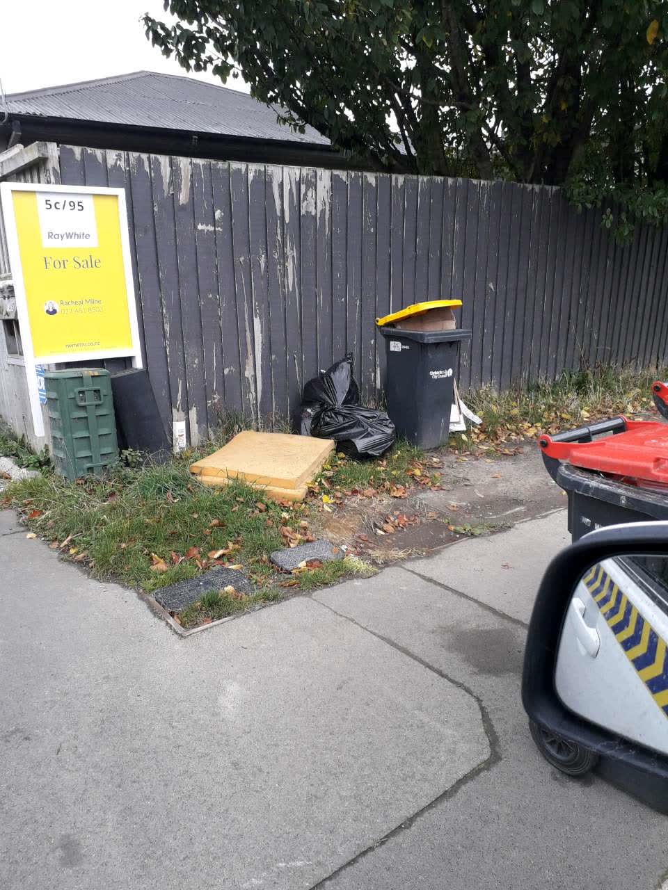 The photograph attached to this rubbish/recycling report