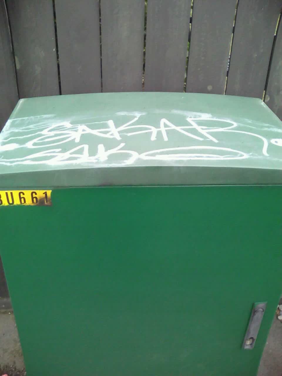 The photograph attached to this graffiti report
