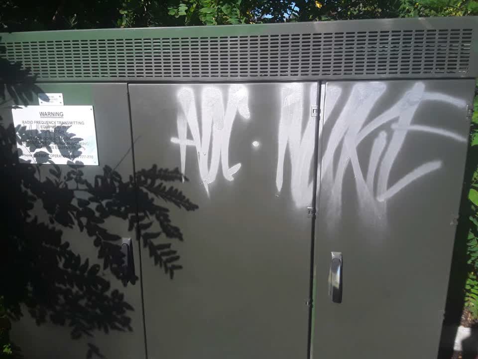 The photograph attached to this graffiti report