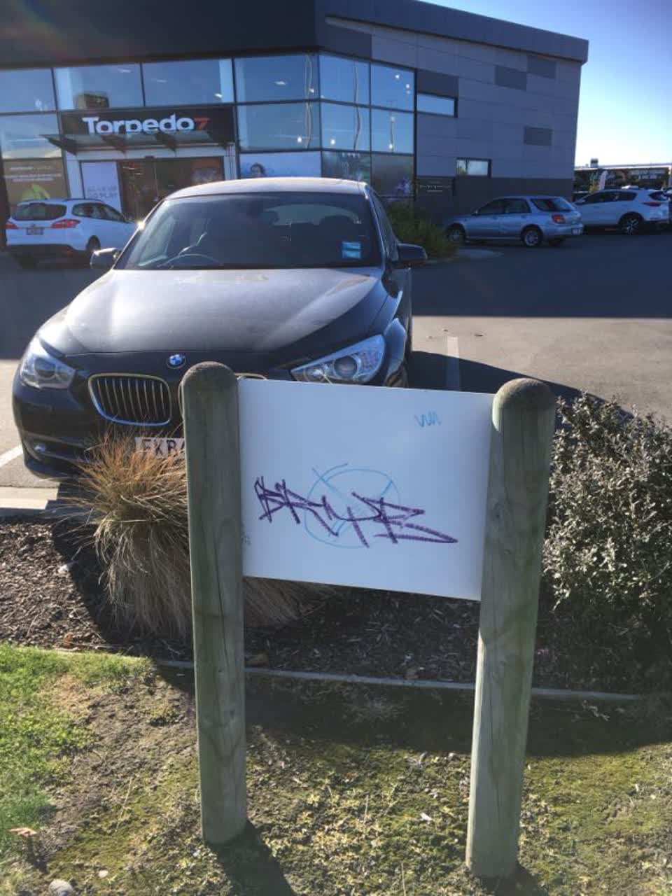 The photograph attached to this graffiti report