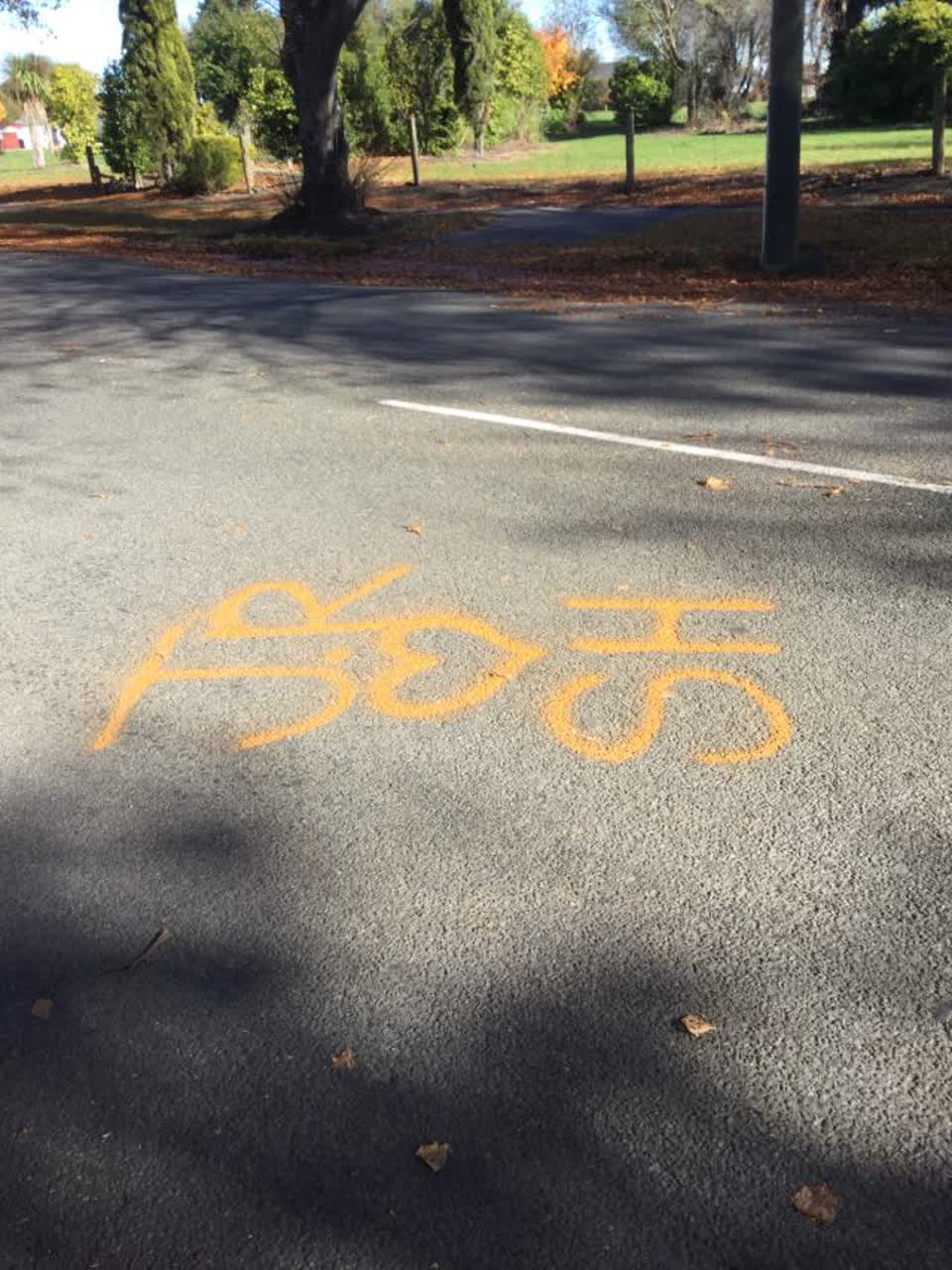 The photograph attached to this graffiti report