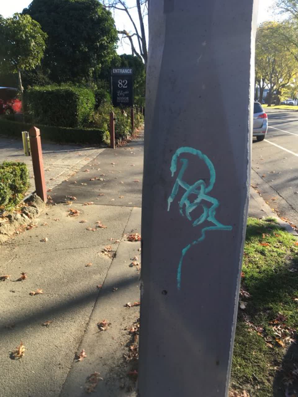 The photograph attached to this graffiti report