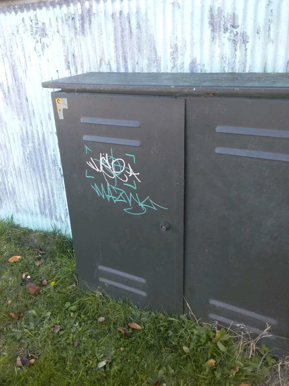 The photograph attached to this graffiti report