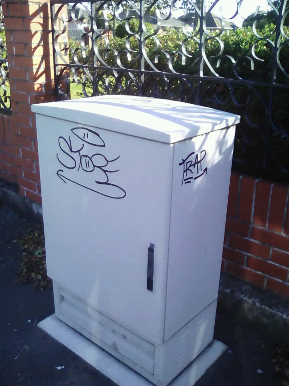 The photograph attached to this graffiti report
