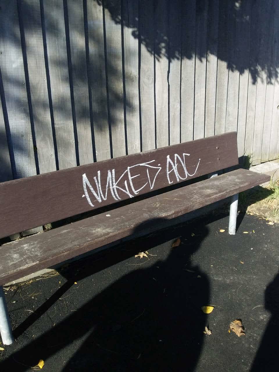 The photograph attached to this graffiti report