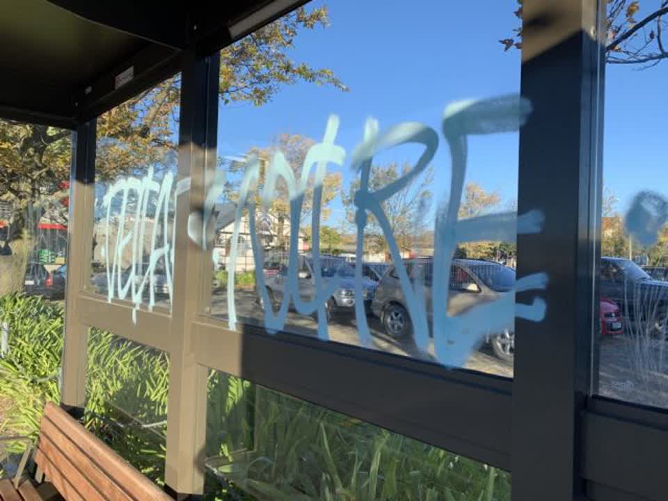 The photograph attached to this graffiti report