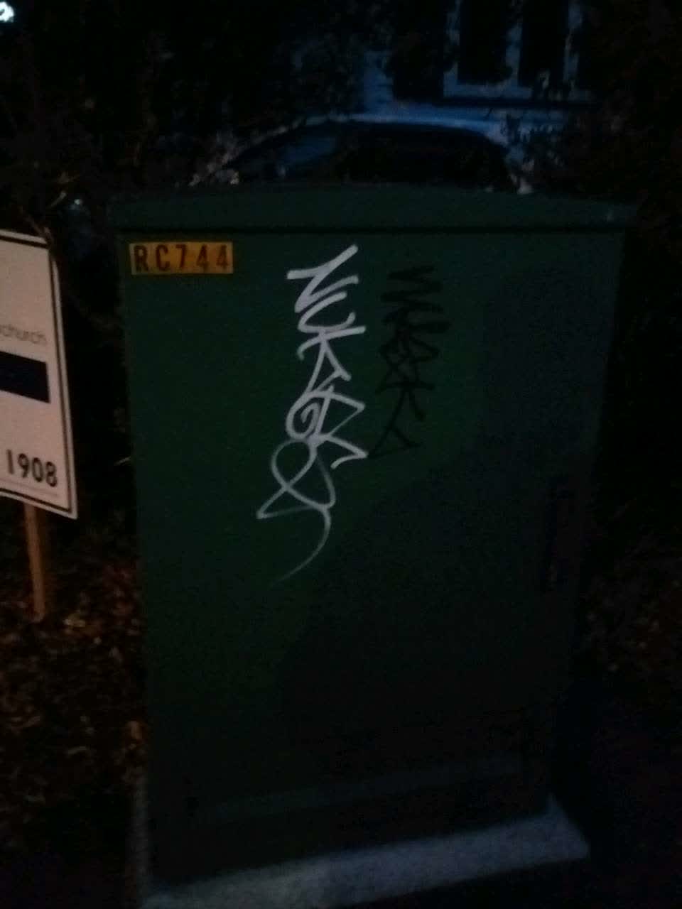 The photograph attached to this graffiti report