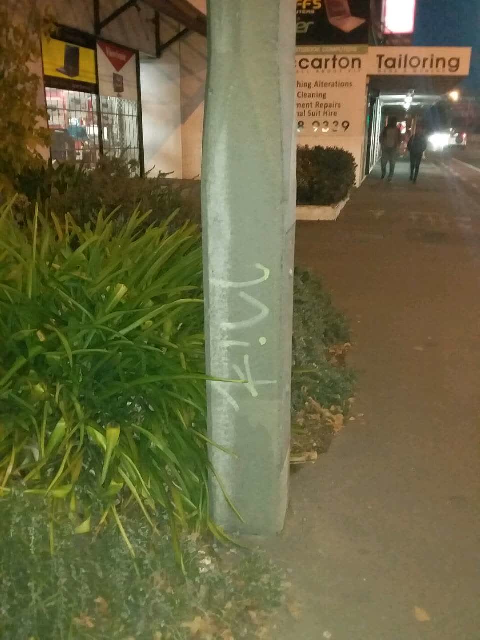 The photograph attached to this graffiti report