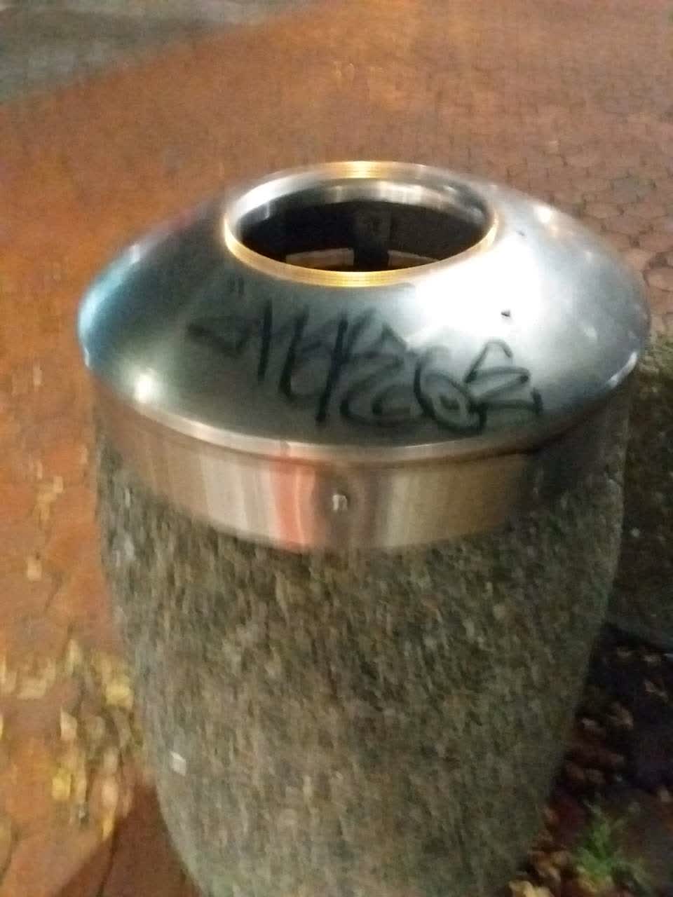 The photograph attached to this graffiti report