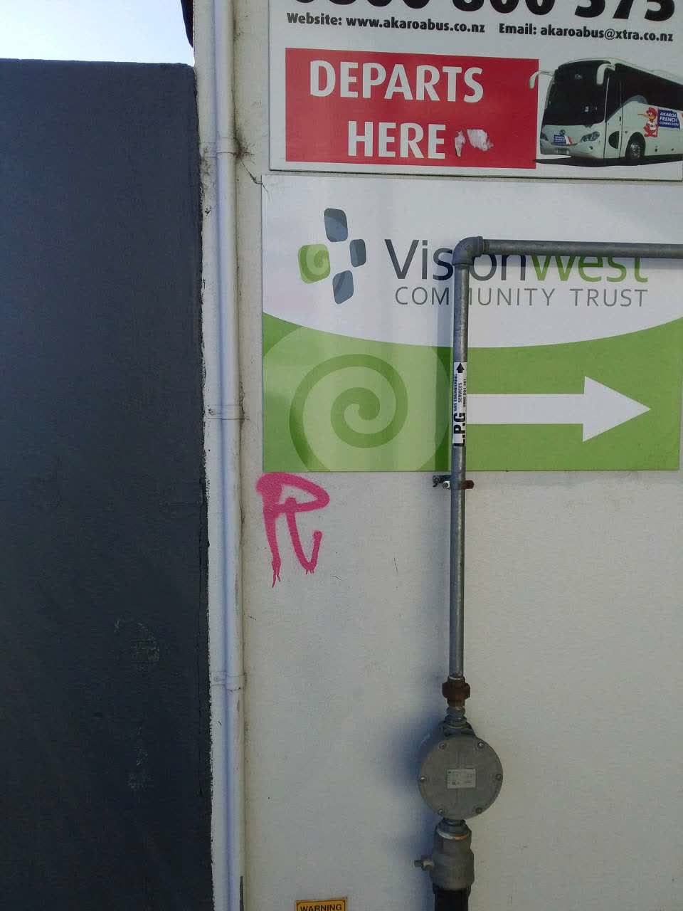 The photograph attached to this graffiti report