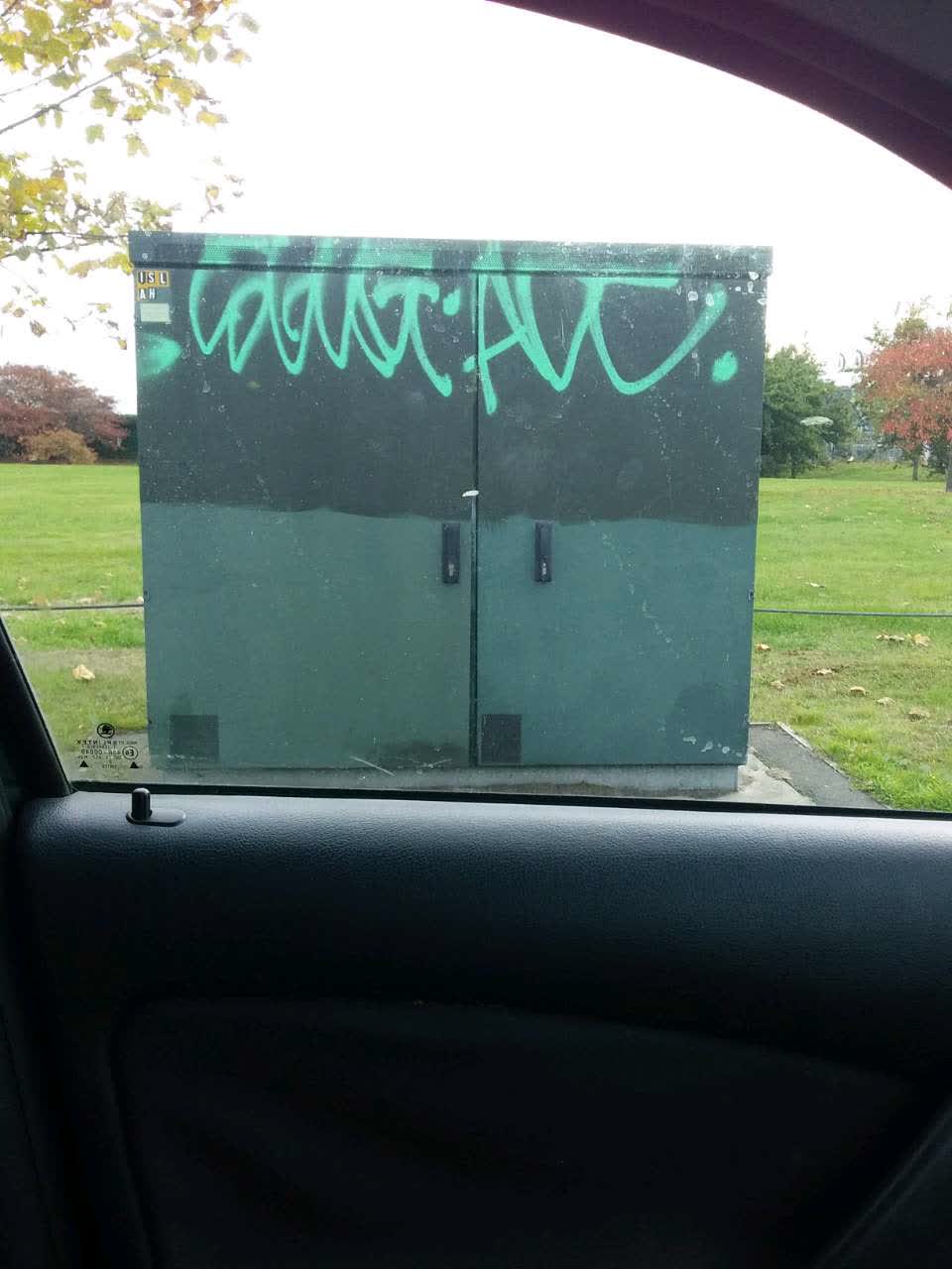 The photograph attached to this graffiti report