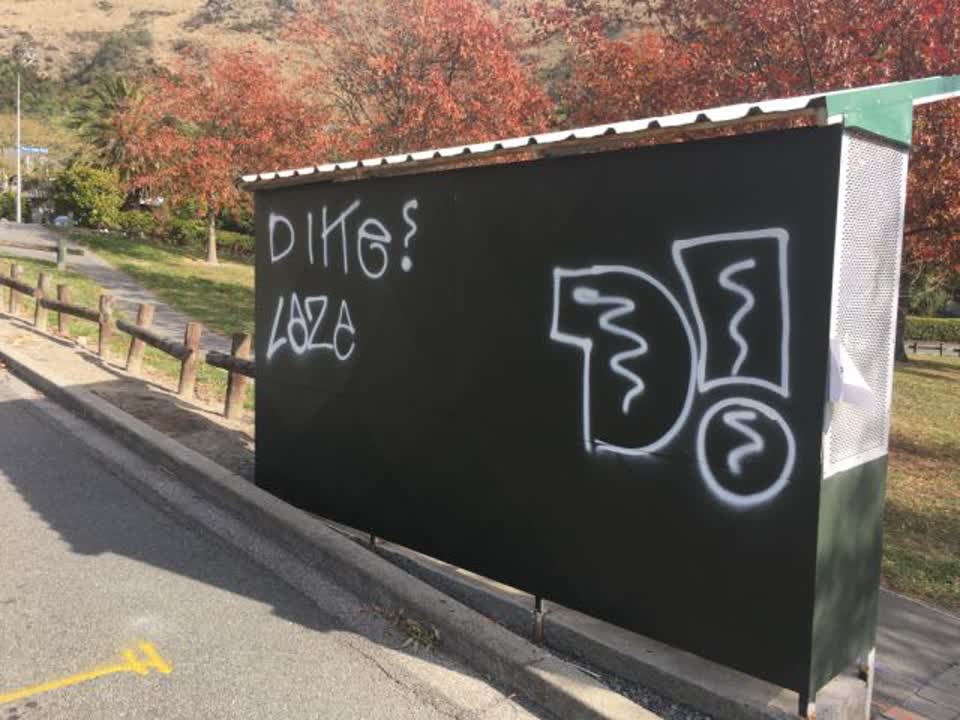 The photograph attached to this graffiti report