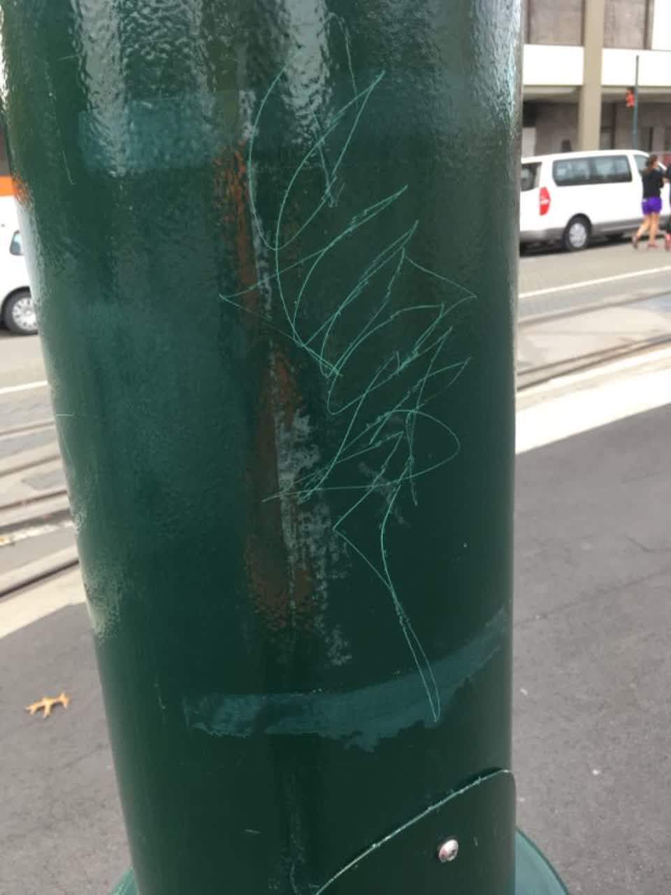 The photograph attached to this graffiti report