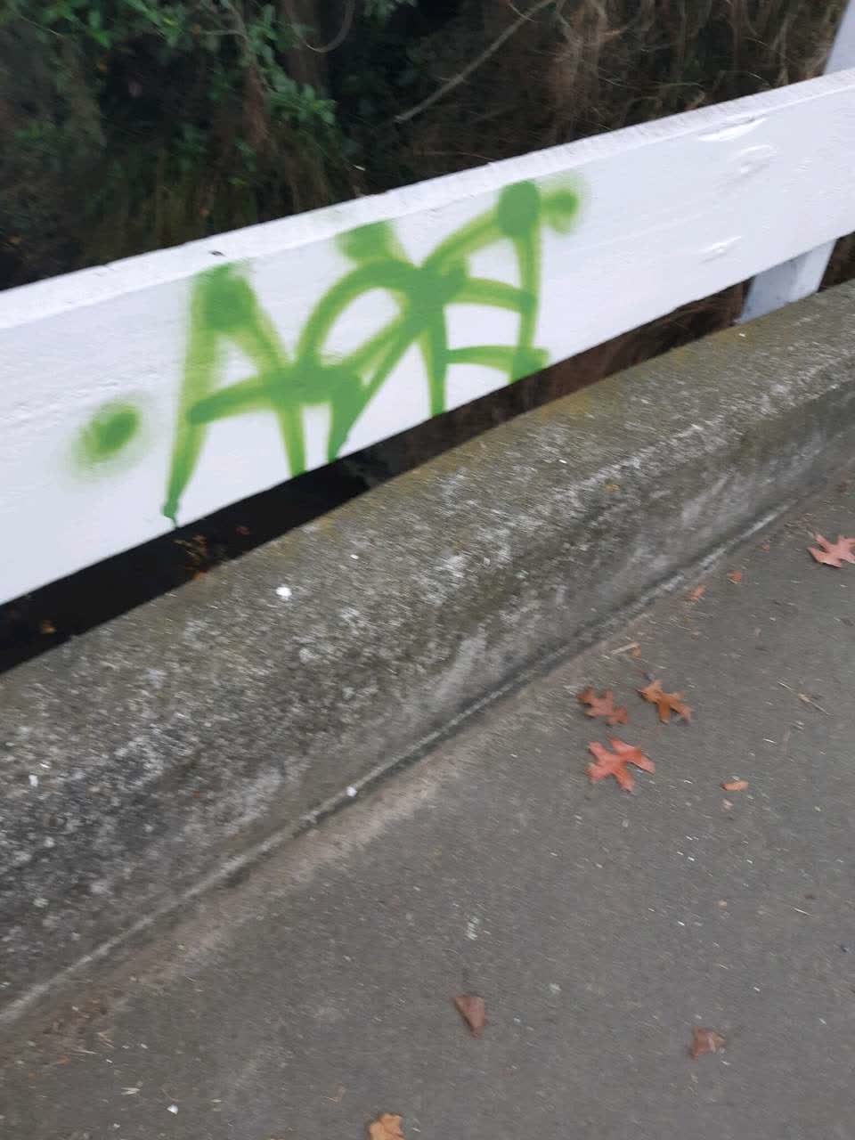 The photograph attached to this graffiti report