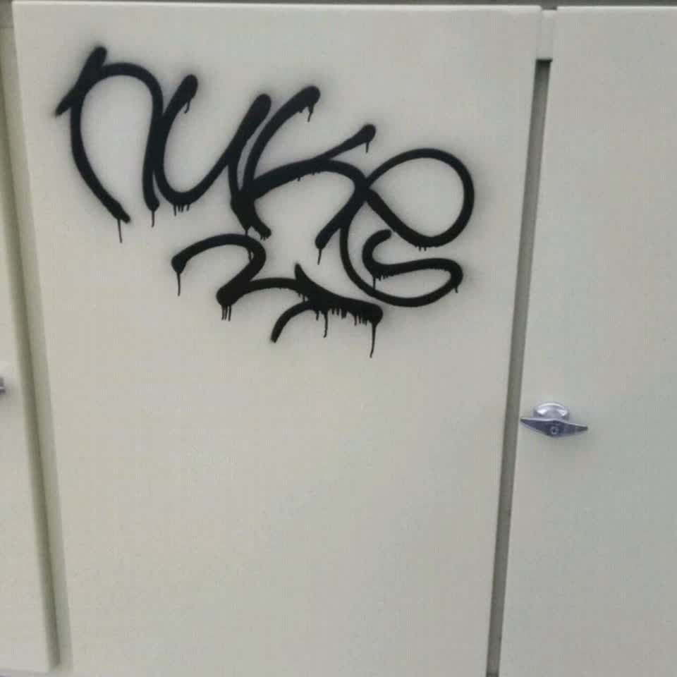 The photograph attached to this graffiti report
