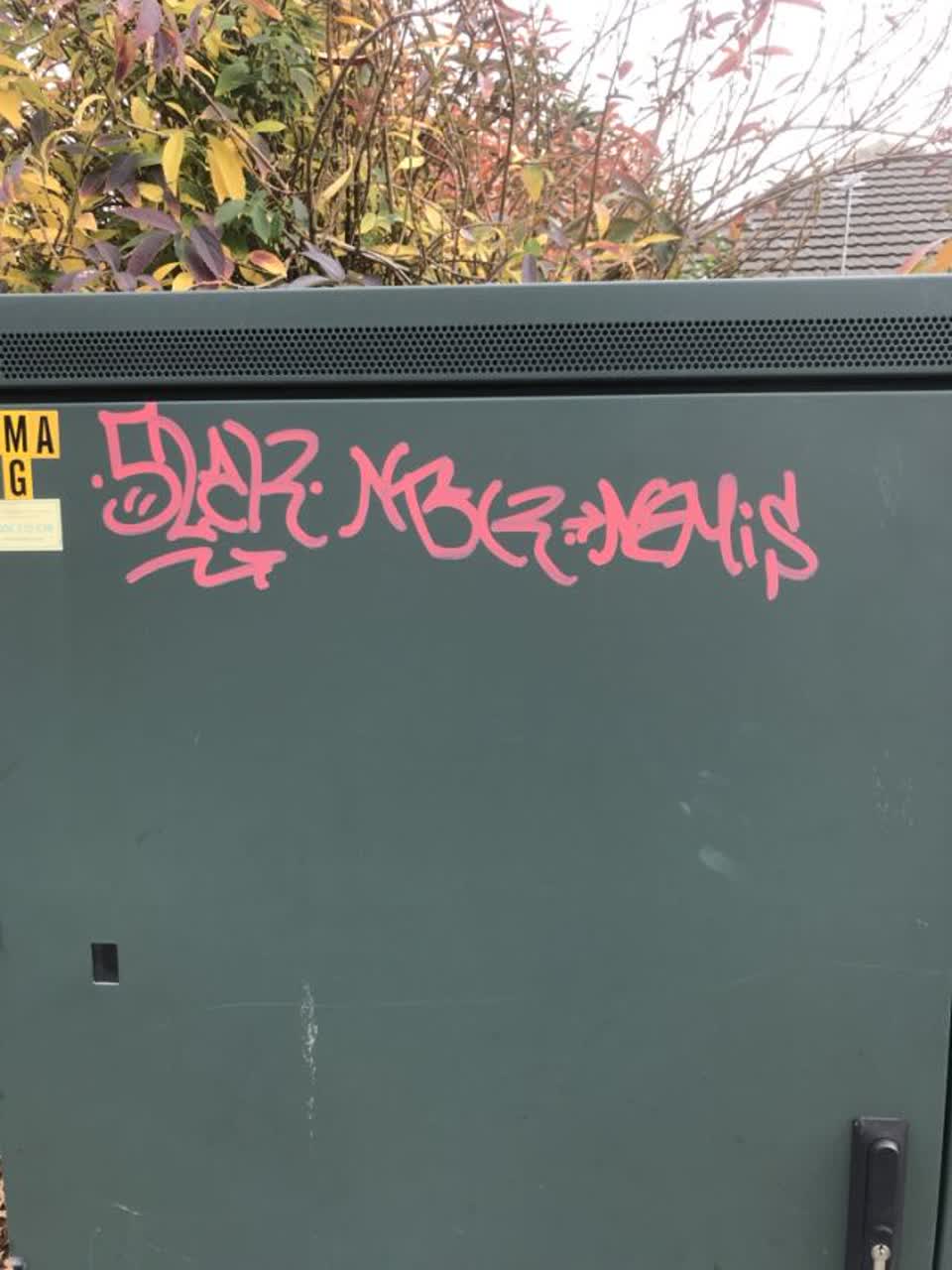 The photograph attached to this graffiti report
