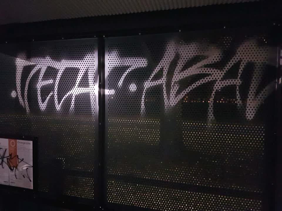 The photograph attached to this graffiti report