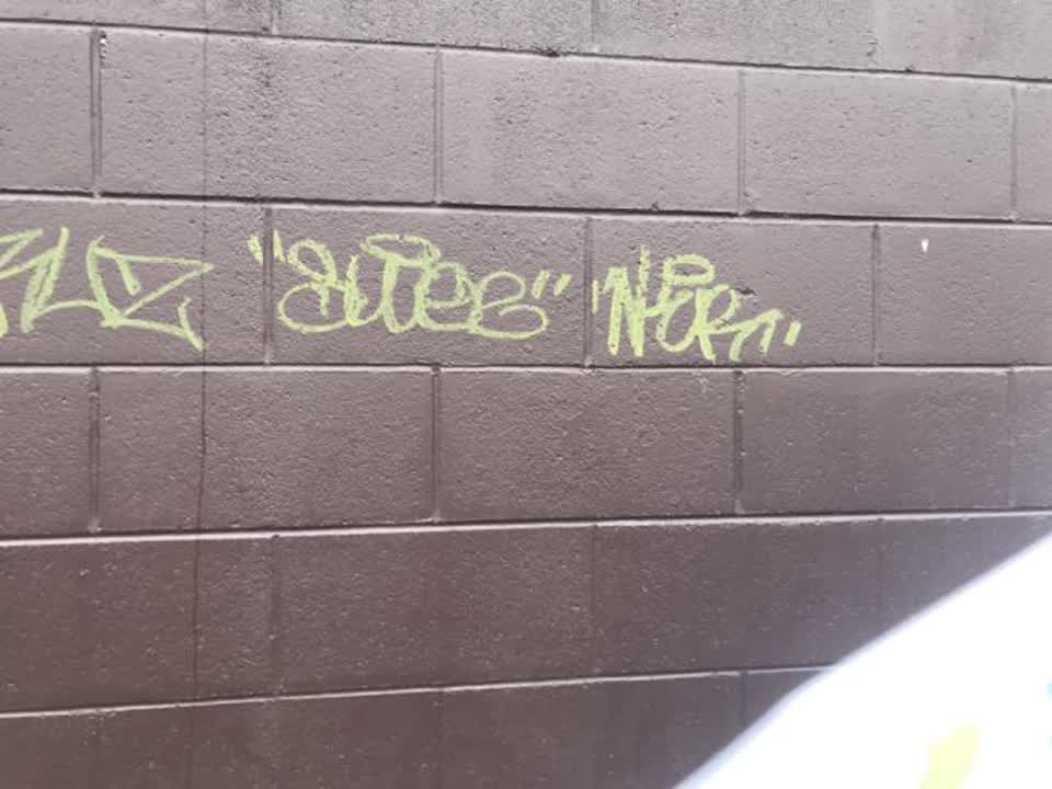 The photograph attached to this graffiti report