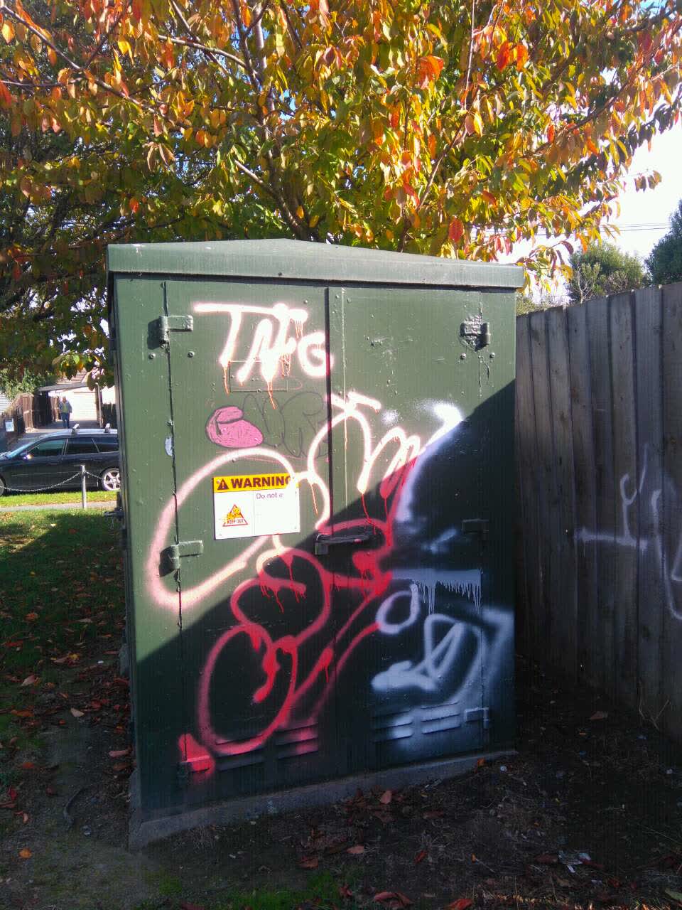 The photograph attached to this graffiti report
