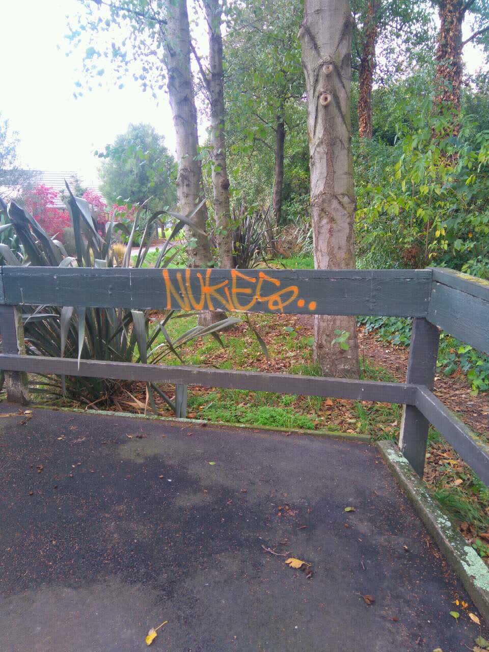 The photograph attached to this graffiti report