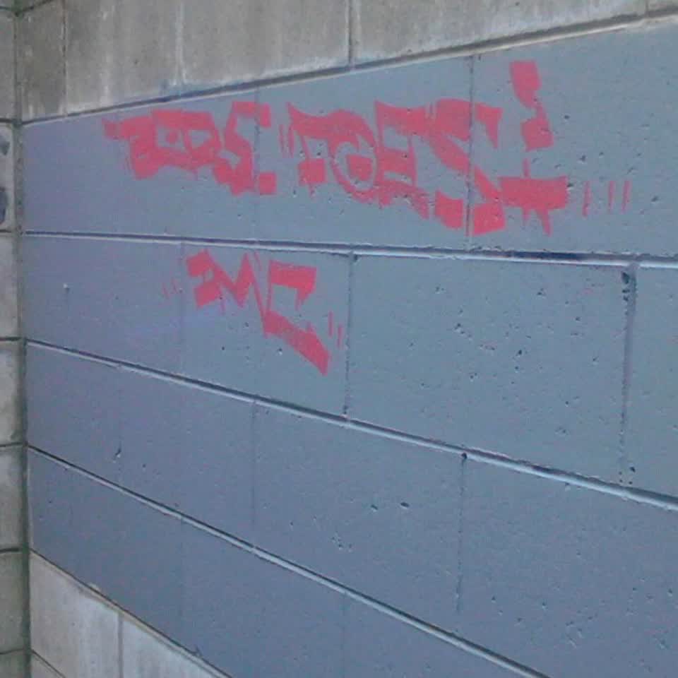 The photograph attached to this graffiti report
