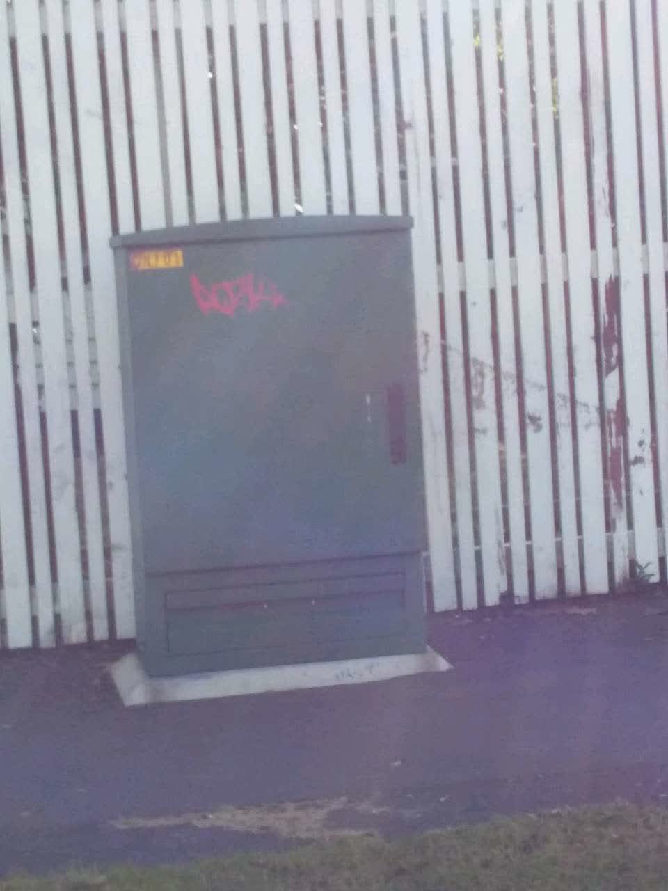 The photograph attached to this graffiti report