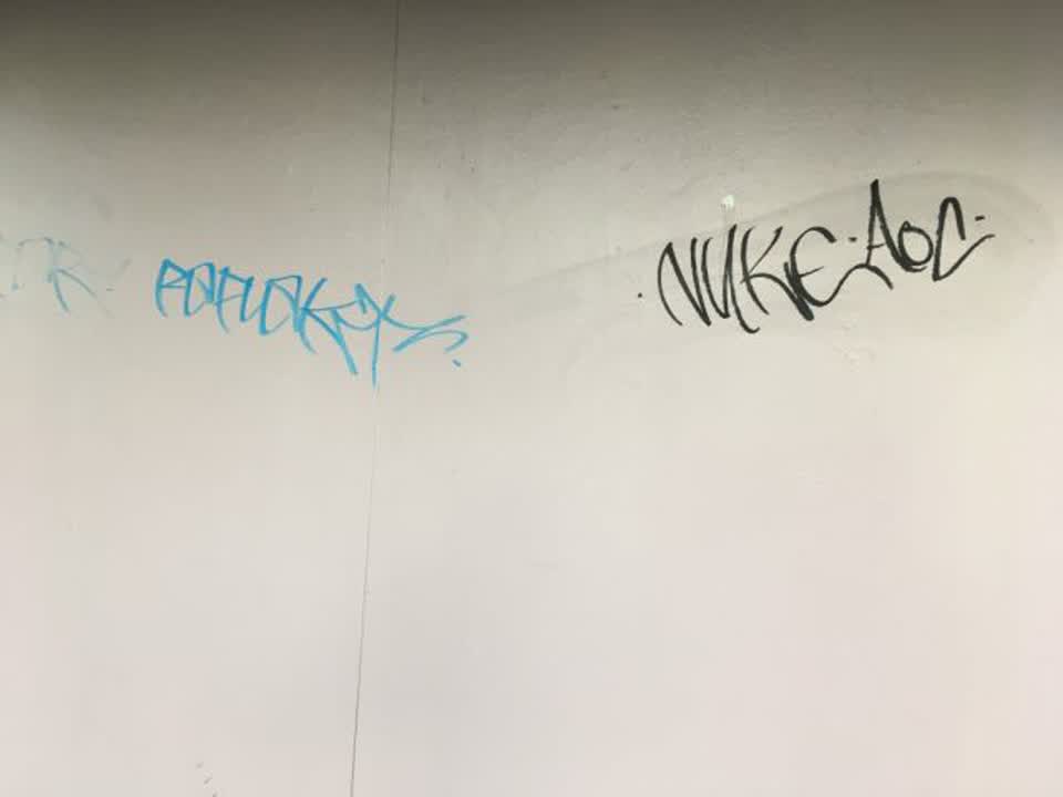 The photograph attached to this graffiti report