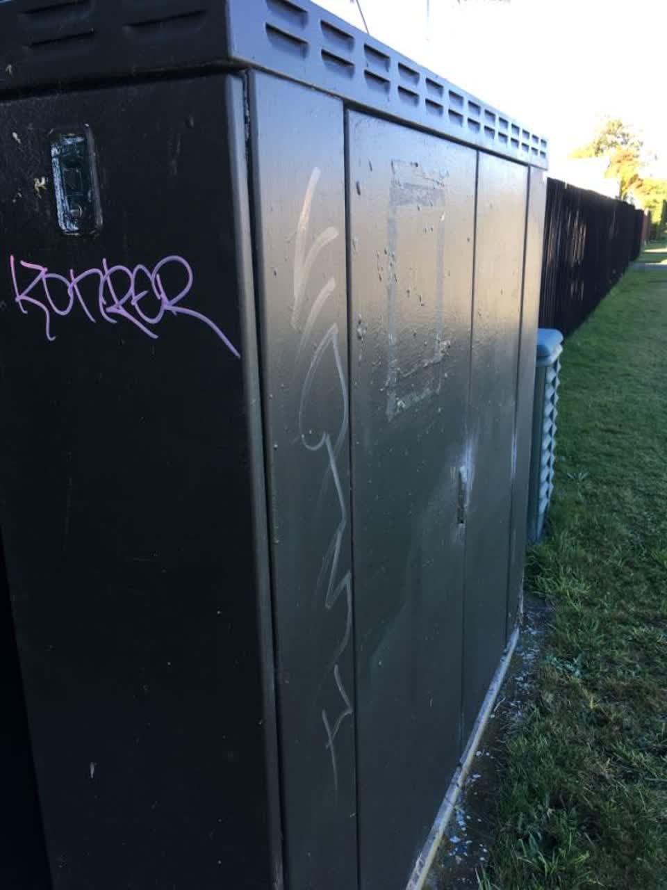 The photograph attached to this graffiti report